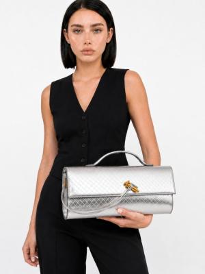 Bottega Veneta Andiamo Silver İthal Örgü Portföy El Çantası VLT-487