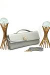 BOTTEGA VENETTA ANDİAMO CLUTCH BAG AQUALTİY SİLVER