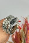 Bvlgari Gümüş Siyah Kadran Yılan Saat  S617