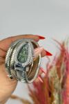 Bvlgari Gümüş Yeşil Kadran Yılan Saat  S619