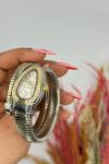 Bvlgari Gold -Gümüş Beyaz Kadran Yılan Saat  S618