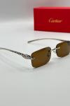 Cartier Kahve-Gümüş  İthal Unisex Gözlük G3664-VLL