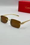 Cartier Kahve- Gold İthal Unisex Gözlük G3666-VLL