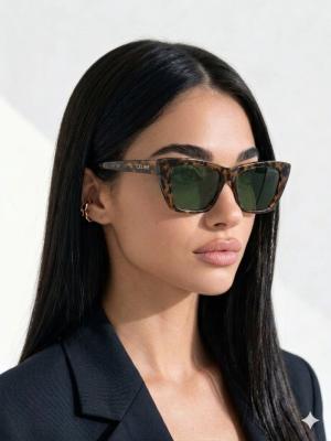 Celine Leopar Çerçeve Yeşil Cam İthal Kadın Güneş Gözlüğü G4353-VLL