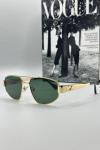 Celine Metal Kasa Yeşil Cam Gold Çerçeve Unisex Güneş Gözlüğü  G1378-ILY