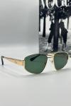 Celine Metal Kasa Yeşil Cam Gold Çerçeve Unisex Güneş Gözlüğü  G1378-ILY