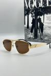 Celine Metal Kasa Kahve Cam Gold Çerçeve Unisex Güneş Gözlüğü  G1379-ILY