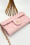 Chanel Model Pembe Kapitone Zincirli Mini El ve Omuz Çantası VLT-503