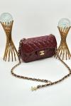 Chanel Pre-Owned Classic Flap Bordo Kapitone Deri Kadın Omuz Çantası VLT-456