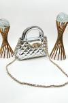 Chanel Small Kelly Metalik Gri Kapitone Deri Çanta VLT-513