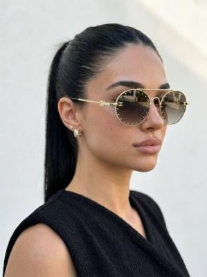 Chanel Taşlı Kahverengi İthal Kadın Gözlük G4612-VLL