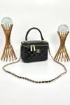 Chanel Vanity Case With Miror Siyah- Gold Kadın Çanta VLT321