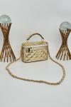 Chanel Vanity Case Gold Metalik Orta Boy Omuz Çantası VLT-424