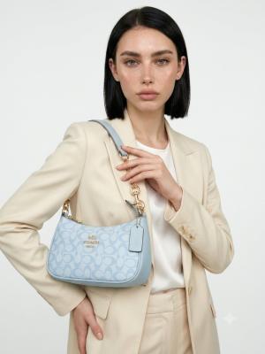 Coach Teri Signature Mavi Omuz Çantası VLT-418