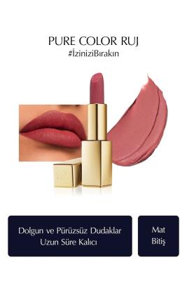 Estee Lauder Mat Bitişli Ruj - Pure Color Matte Lipstick - 3.5gr - Renk: 420 Rebellious Rose