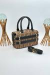 Fendi FF Monogram Siyah-Kahve Boston Kadın Omuz Çantası VLT-416