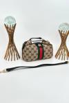 Gucci GG Desenli Siyah-Kahve Mini Vanity Bag (Ayarlanabilir Uzun Askılı) VLT-510