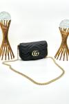 Gucci GG Siyah Marmont Matelasse Mini Omuz Çantası VLT-477