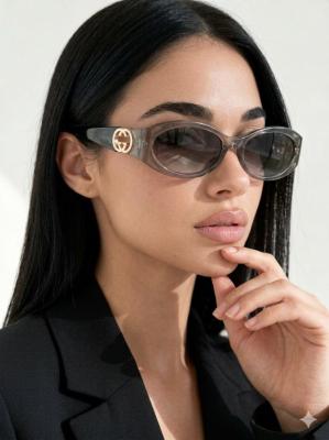 Gucci Oval Frame Füme İthal Kadın Gözlük G4451-VLL