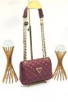 GUESS CAPİTONE CROSSBODY BAG BORDO