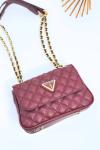 GUESS CAPİTONE CROSSBODY BAG BORDO