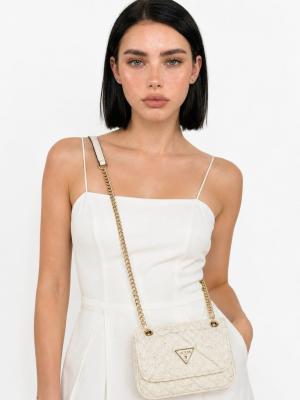 Guess Krem Triangolo Model Kadın Tüvit Zincirli Omuz Çantası VLT-490