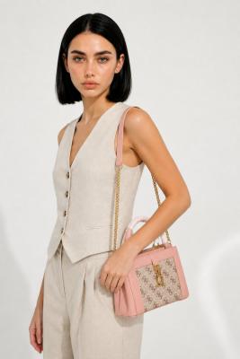 Guess Stephi Pembe Mini Logolu Siyah Çanta VLT-441