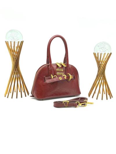 Miu Miu AVENTURE NAPPA TOP HANDLE BAG BORDO