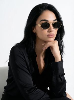 Miu Miu Siyah Gold Çerçeve Güneş Gözlüğü G3821-VLL