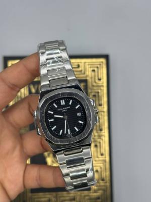 Patek Philippe Nautilus Gümüş Siyah Kadran Erkek Kol Saat S877