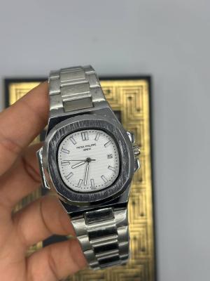 Patek Philippe Nautilus Gümüş Beyaz Kadran Erkek Kol Saat S878