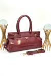PRADA ANAMEL TRİANGLE LOGO TOTE BAG BORDO