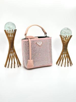 PRADA PANİER CRYSTAL SATİN BAG NEW MODEL PİNK