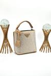 PRADA PANİER CRYSTAL SATİN BAG NEW MODEL BROWN