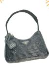 PRADA WİTH CRYSTALS MİNİ BAG BLACK-W