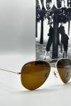 Rayban Damla Kahverengi Cam Gold Çerçeve Erkek Güneş Gözlüğü  G1343