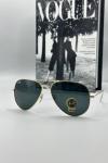 Rayban Damla Siyah Cam Gold Çerçeve Erkek Güneş Gözlüğü | G1342