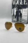 Rayban Damla Kahverengi Cam Gold Çerçeve Erkek Güneş Gözlüğü | G1343