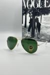 Rayban Damla Yeşil Cam Gold Çerçeve Erkek Güneş Gözlüğü | G1339
