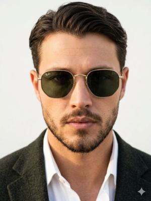 Rayban Gold Çerçeve Yeşil Cam İthal Erkek Gözlük G4322-ILY