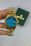 Rolex Datejust Gold Mavi Kadran Erkek Kol Saat S918