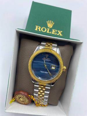 Rolex Gold-Gümüş Mavi Kadran Erkek Kol Saati  S639