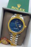 Rolex Gold-Gümüş Mavi Kadran Erkek Kol Saati  S639