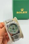 Rolex Gümüş Yeşil Kadran Kadın Saat | S721-VLL