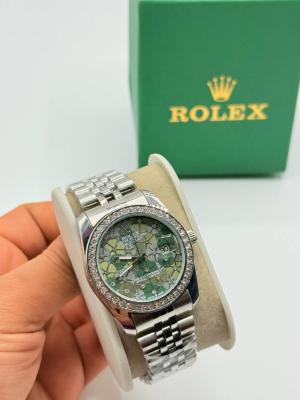 Rolex Gümüş Yeşil Kadran Kadın Saat  S721-VLL