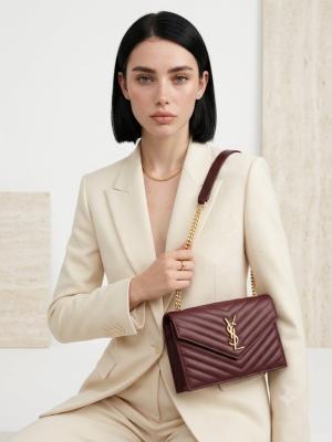 Saint Laurent Bordo Zarf Çanta VLT-476