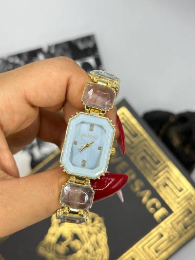 Swarovski Beşgen Gold Beyaz Taşlı Kadın Saat  S415