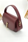 YSL Voltaire Bordo Logolu Deri Baget Omuz Çantası VLT-449
