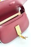 YSL Voltaire Bordo Logolu Deri Baget Omuz Çantası VLT-449