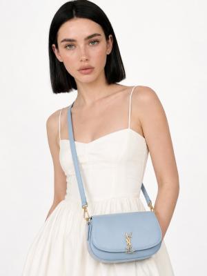 YSL Voltaire Mavi Logolu Deri Baget Omuz Çantası VLT-482